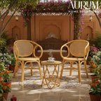 Outdoor Seating for Balcon | Sunbeam Handwoven Outdoor Seating for Balcony & Garden- Rattan Patio Set |