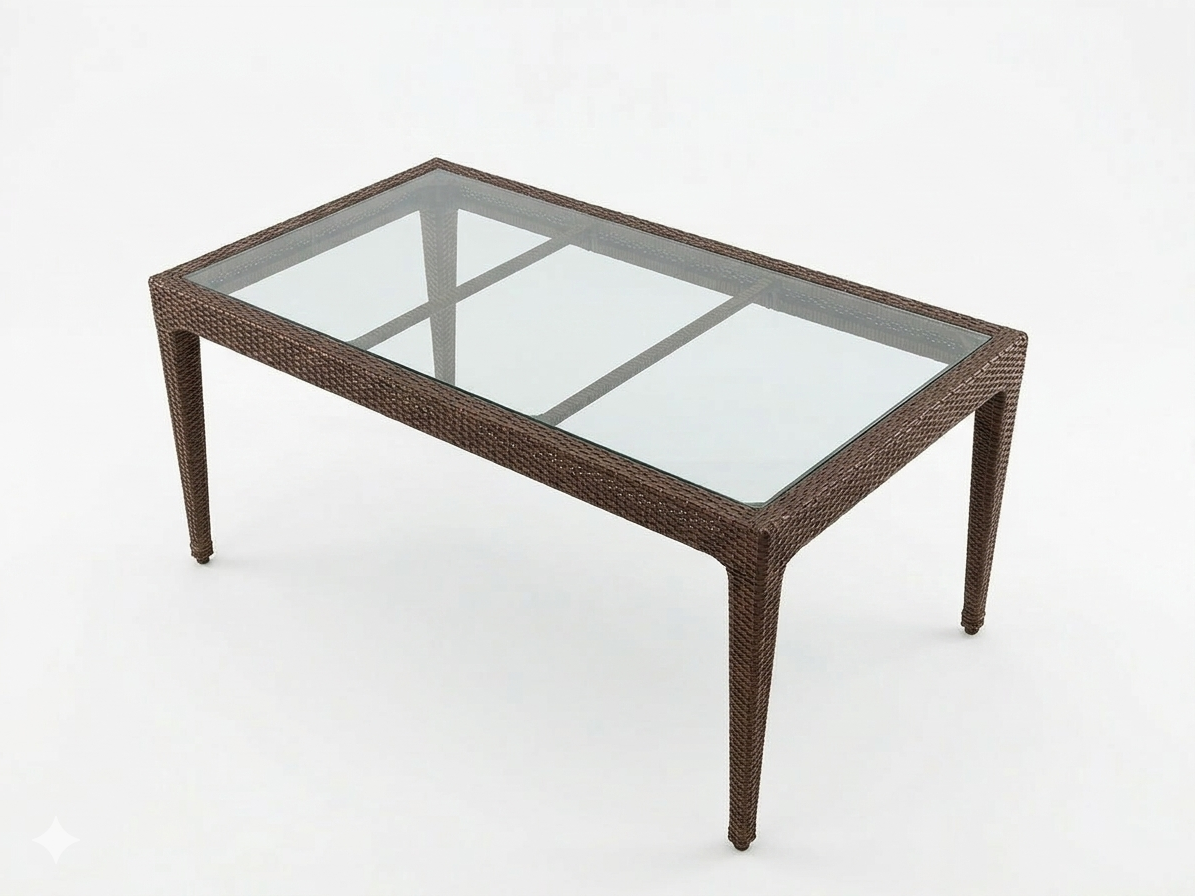 DINING TABLE WITH GLASS TOP (AHOD/145/003)