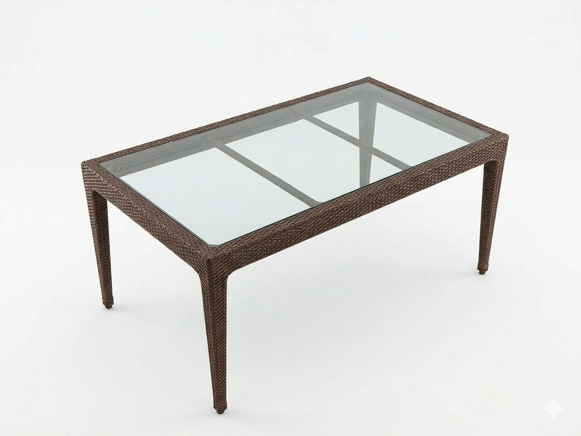 DINING TABLE WITH GLASS TOP (AHOD/145/003)