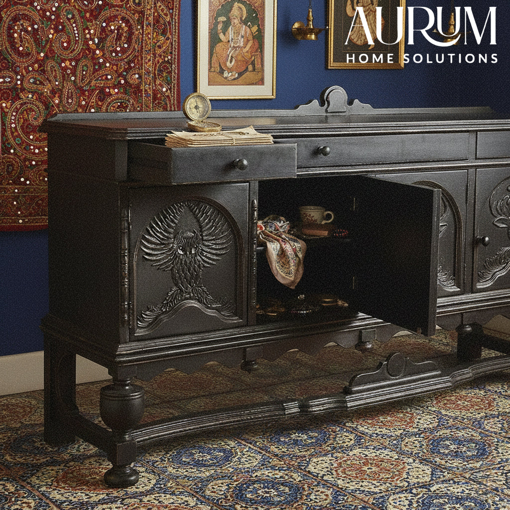 Handcarved 5 Carving Sideboard
