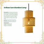 Artisan Aura Bamboo Hanging Lamp - Stacked Lantern Cane Drum