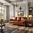 Georgia Vintage Brown Leather Sofa