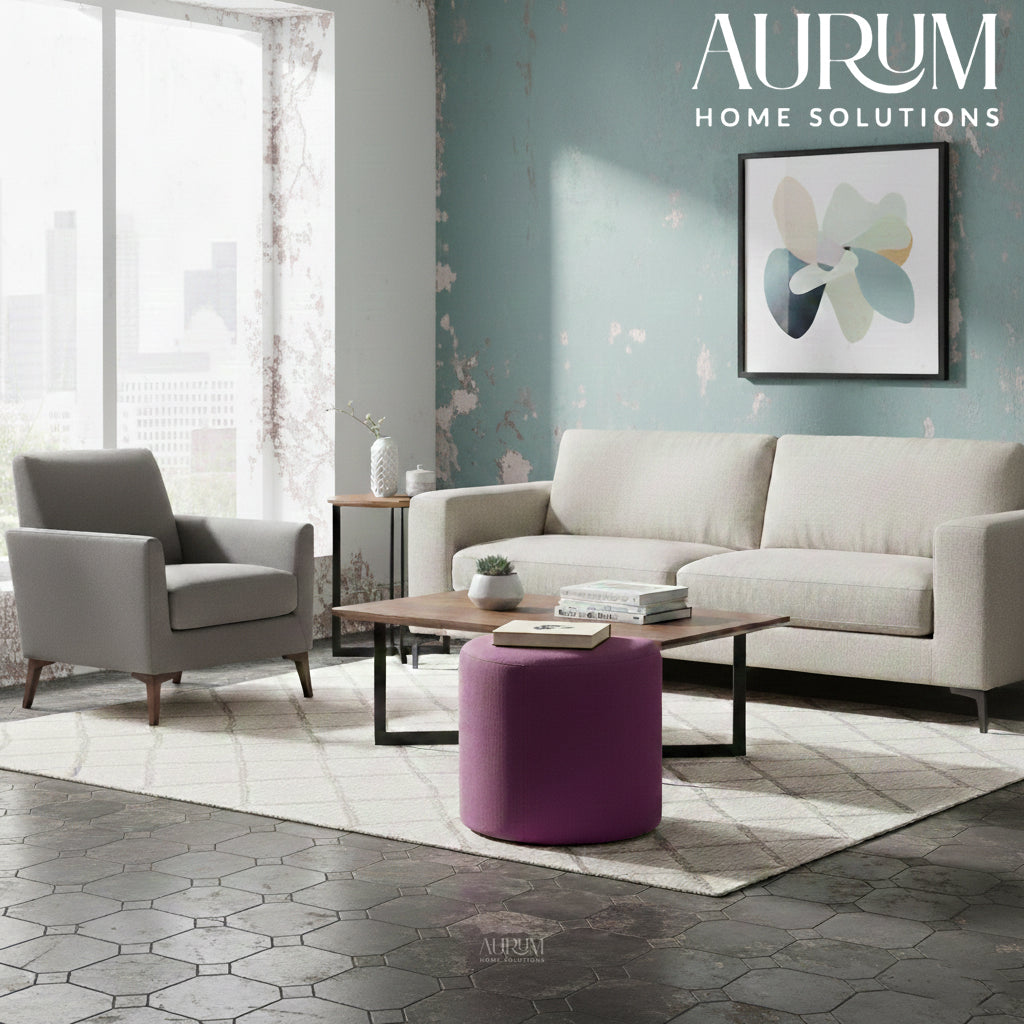 Plush Upholstered Stool