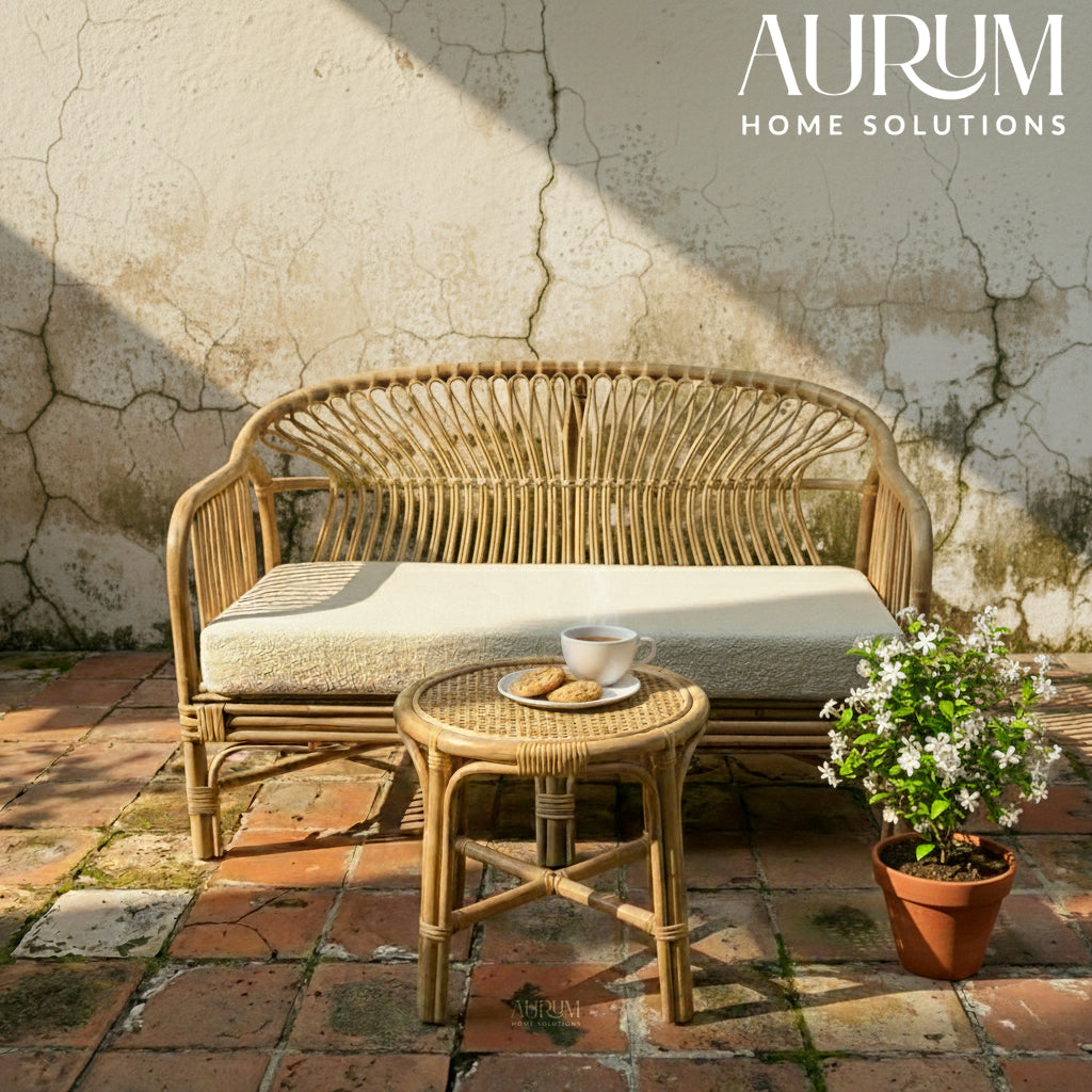 Hikari Nest Natural Rattan 2-Seater Sofa