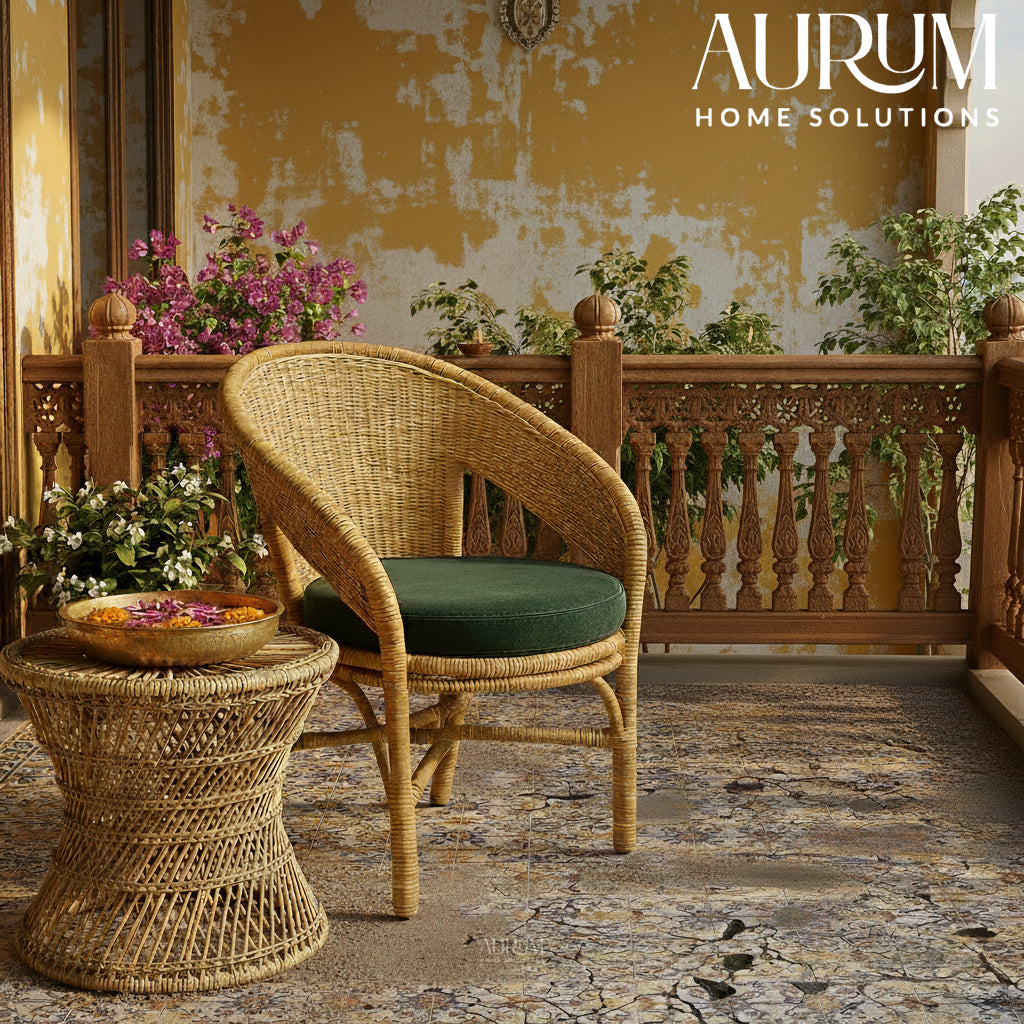 Balcony Chair in Natural Rattan | Rattan Bliss for Outdoor & Indoor