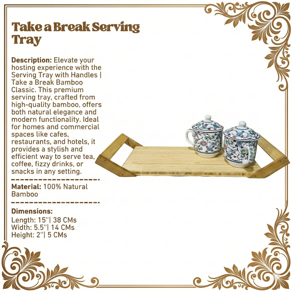 Serving Tray with Handles | Take a Break Bamboo Classic