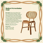 Rattan Chair with Modern Woven Design for Indoor Use