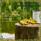 Coaster Set Drink Dock with Bamboo Engraved Design (Set of 4)