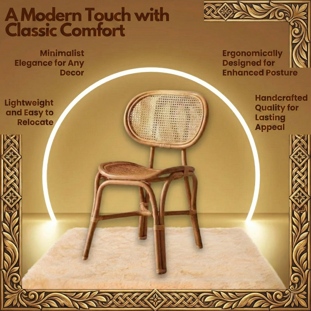 Rattan Chair with Modern Woven Design for Indoor Use