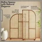 Rattan Room Divider Veil with Natural Cane Panels (Per Panel)