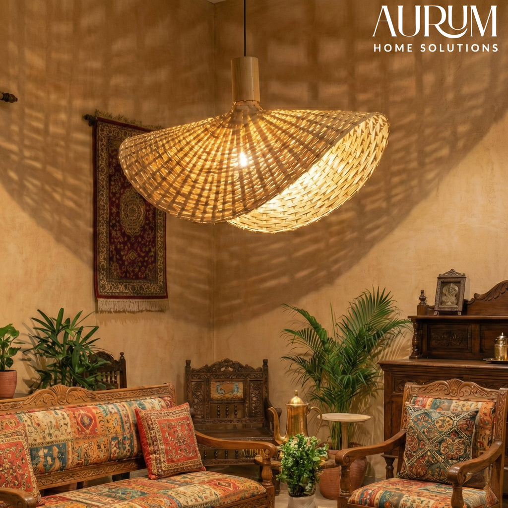 Japandi Dream Bamboo Hanging Lamp - Handwoven Pendant Light