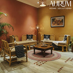 Three Seater Sofa with Whimsy Rattan Design