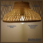 EcoLoom Bamboo Hanging Lamp - Flared Lattice Pendant