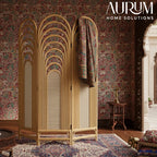 Serene Rattan Room Divider with Folding Panels