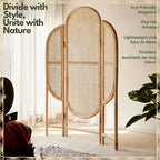 Room Partition Rattan Archway Screen with Arched Design