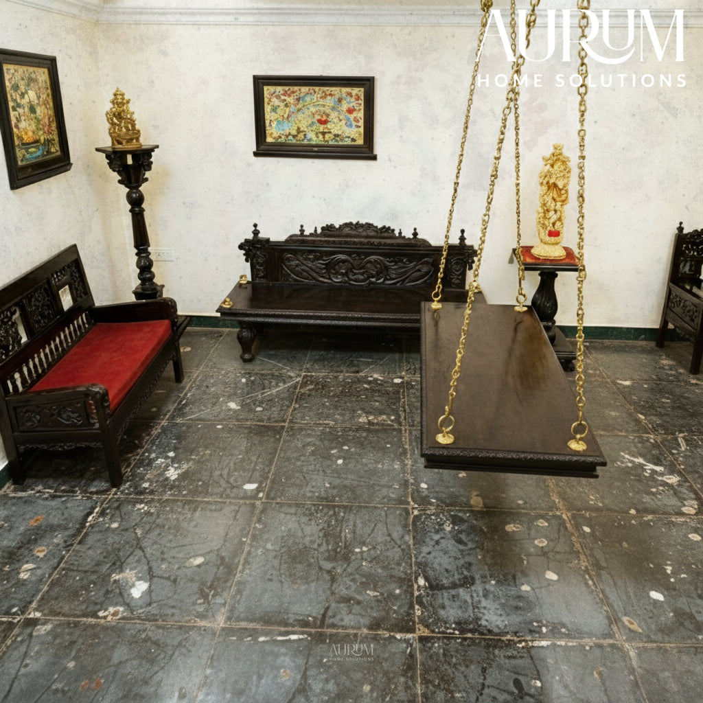 Traditional Teak Single Plank Jhula