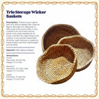 Trio Wicker - Natural Rattan Basket Set (Set of 3)