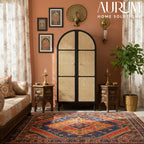 Victorian Rattan Wardrobe In Black
