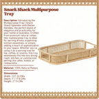 Multipurpose Tray | Snack Shack Splendor with Rattan Handles