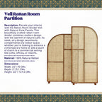 Rattan Room Divider Veil with Natural Cane Panels (Per Panel)