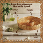 Serving Tray with Handles | Rattan Chip and Dip
