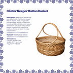 Clutter Keeper - Wide Loop‑Handle Rattan Storage Basket