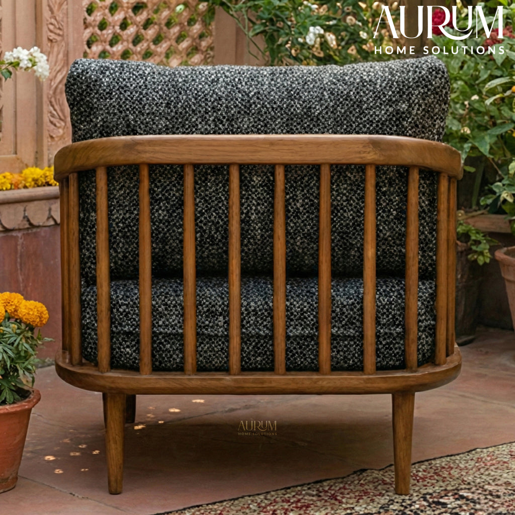 Handcrafted Teakwood Single Seater Sofa