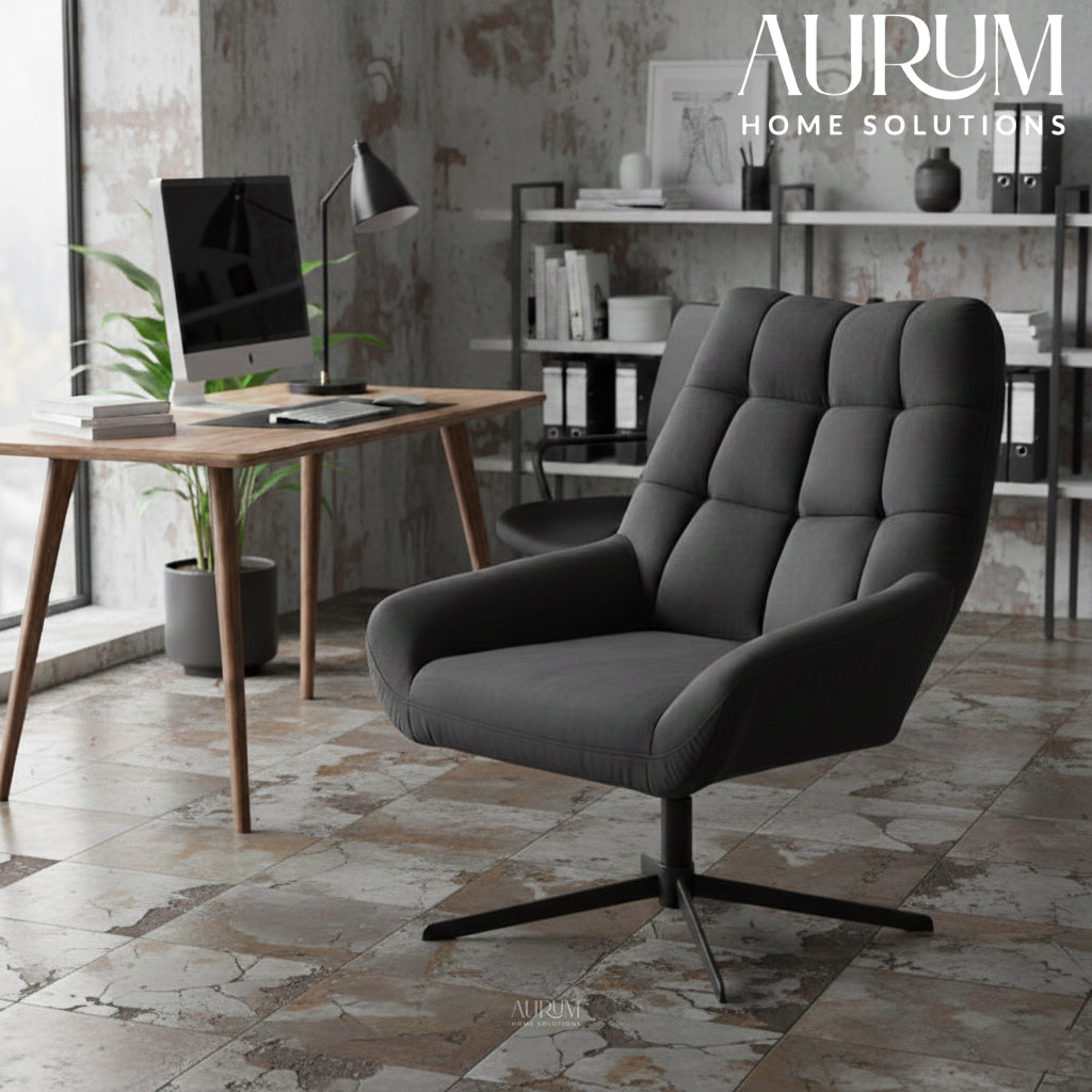 Elira Luxe Black Velvet Accent Chair