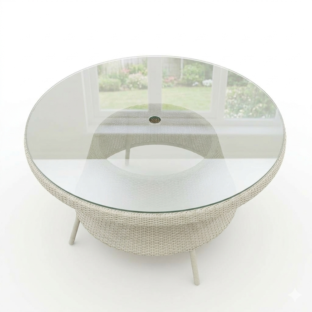 DINING TABLE WITH GLASS TOP (AHOD/150/005)