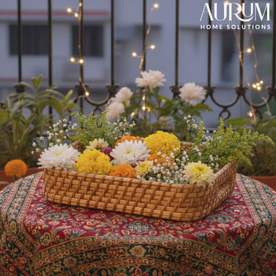 Serving Tray with Handles | Sensation Rectangular Rattan Design