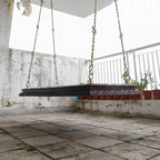 Carved Edge Teakwood Plank Swing