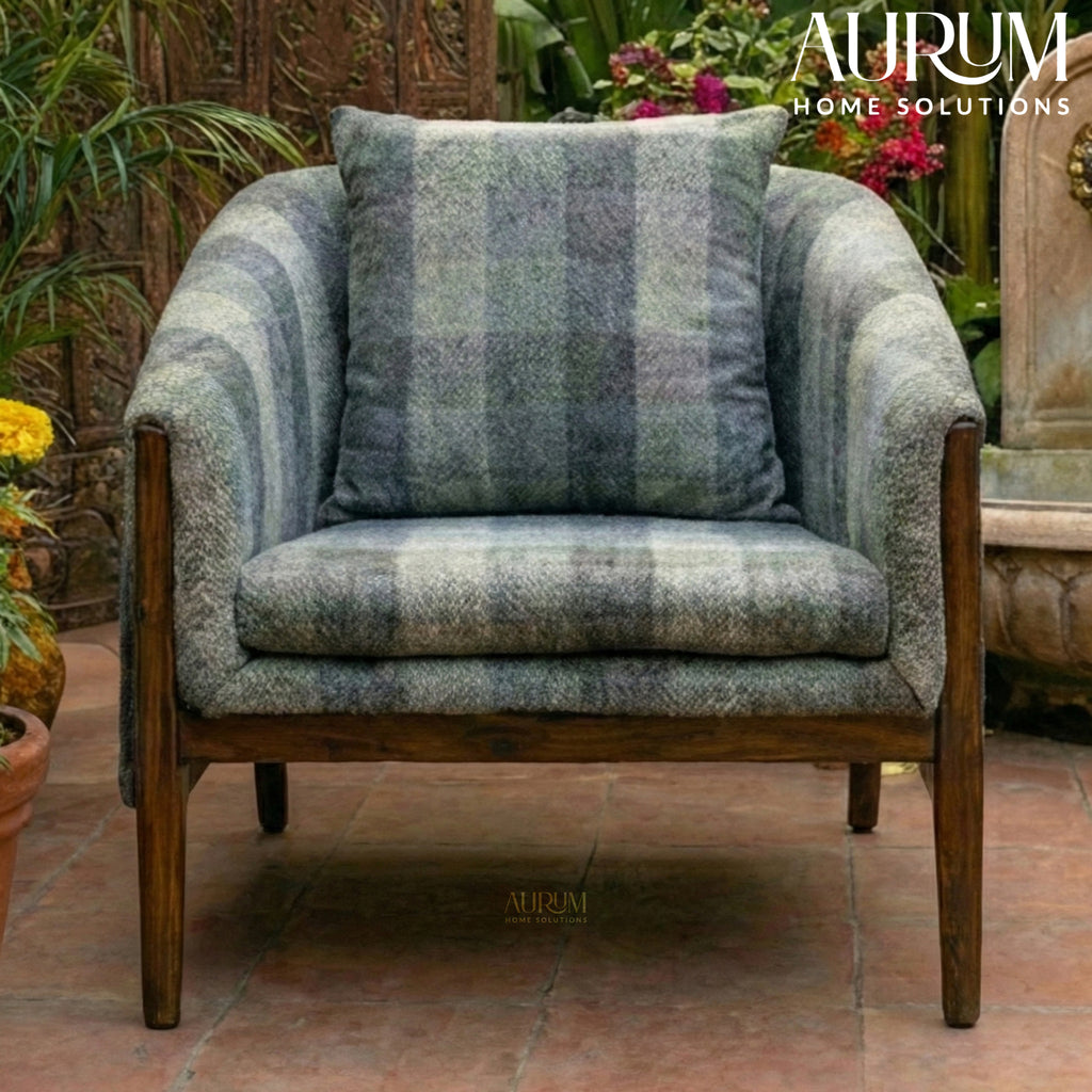 Handcrafted Sheesham Wood Accent Chair