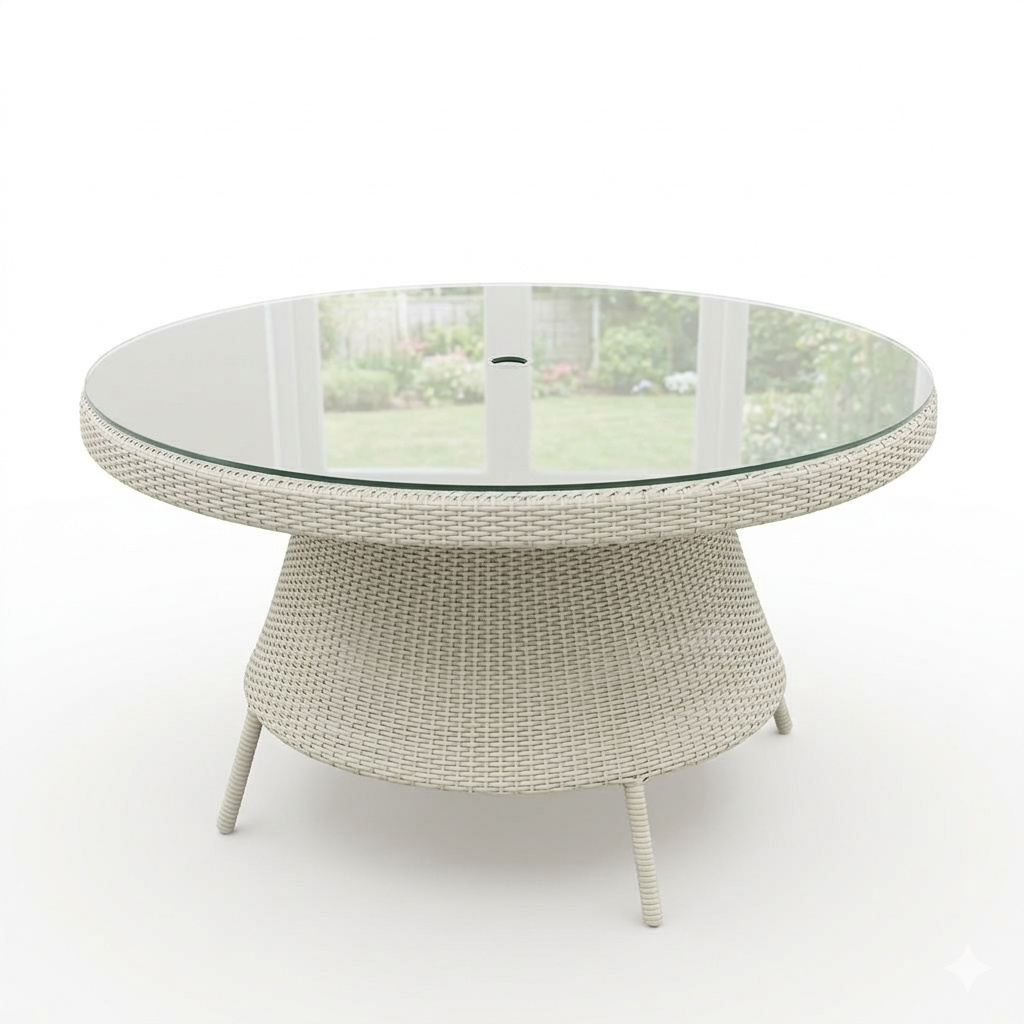 DINING TABLE WITH GLASS TOP (AHOD/150/005)