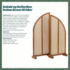 Rattan Room Divider Raindrop Reflections with Folding Panels (Per Panel)