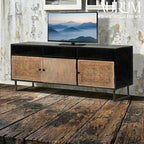 Coastal Charm TV Stand in Wood and Rattan