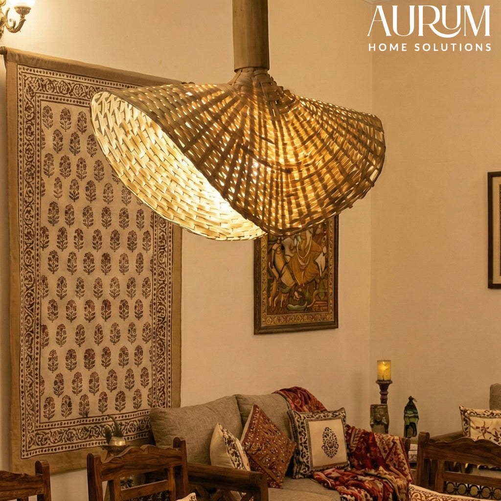 Japandi Dream Bamboo Hanging Lamp - Handwoven Pendant Light