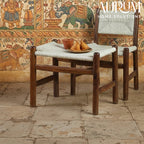 Nordic Teakwood Woven Stool