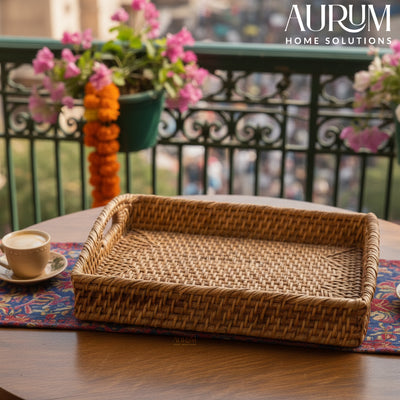 Nature Edge - Artisan Made Rattan Tray (Set of 2)