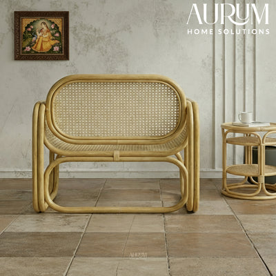 Lounge Chair with Whimsical Rattan Weave for Stylish Comfort