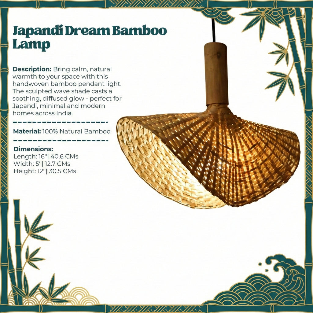 Japandi Dream Bamboo Hanging Lamp - Handwoven Pendant Light