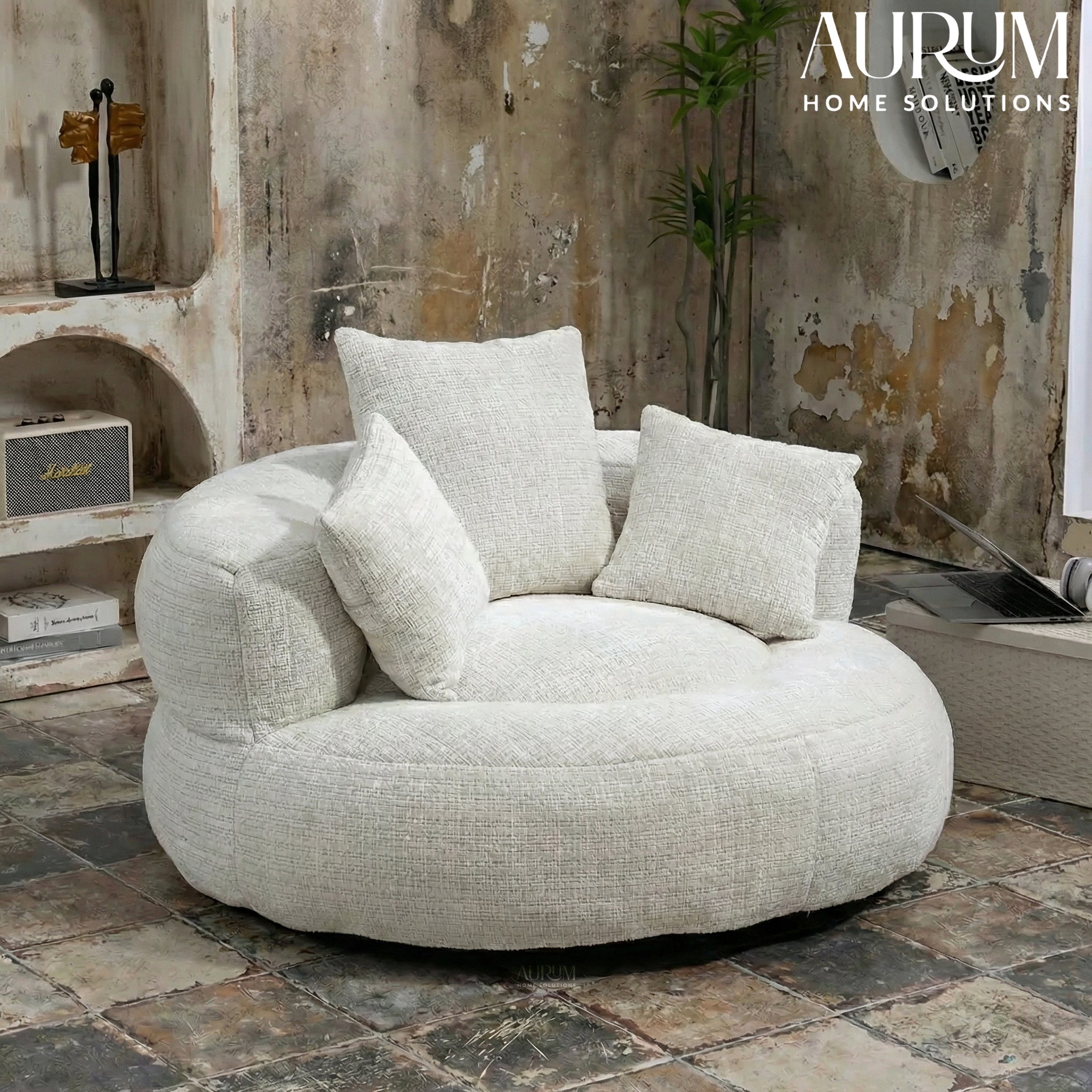 Durable Chenille High-Back Lounger