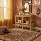 Console Table with Marvel Rattan Weaving and Two-Tier Design