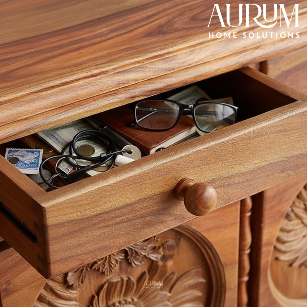 Handcarved 5 Carving Sideboard in Natural