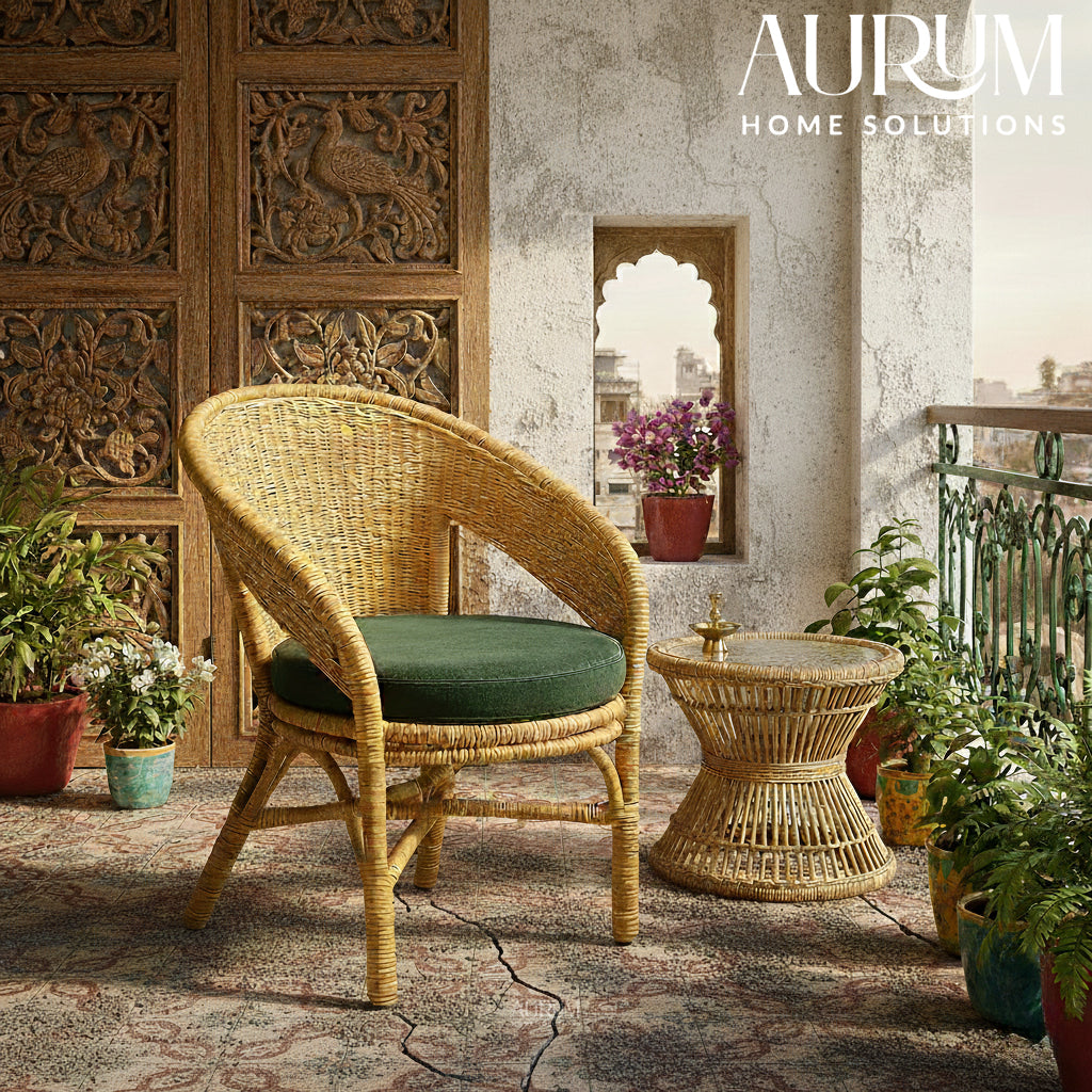 Balcony Chair in Natural Rattan | Rattan Bliss for Outdoor & Indoor