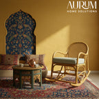 Classic Rocking Chair in Natural Rattan for Indoor & Outdoor