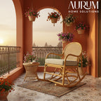 Classic Rocking Chair in Natural Rattan for Indoor & Outdoor
