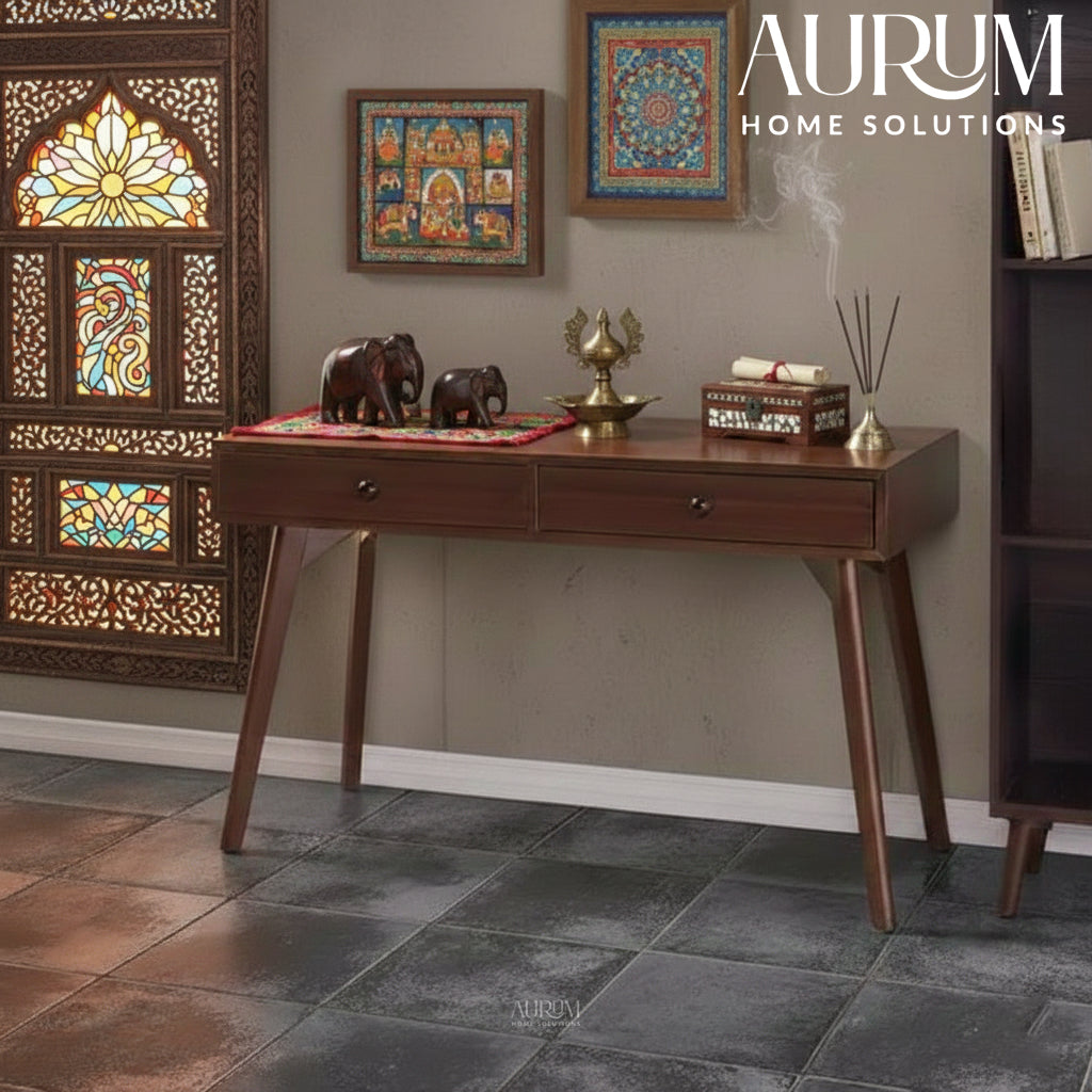 Sheesham Wood Desk with Two Drawers