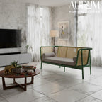 Raven Charm Sofa in Green Finish