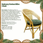 Balcony Chair in Natural Rattan | Rattan Bliss for Outdoor & Indoor