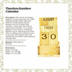 Table Calendar Bamboo Desk Organizer | Timeless Eco Decor